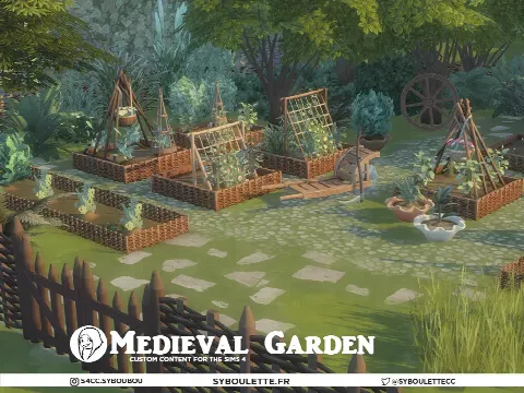 Medieval Garden by Syboulette, Sims 4 outdoor CC – image 3