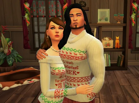 All I Want For Winterfest sweater set by TheRhodes, Sims 4 female clothes CC – image 3