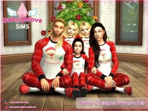 Family Christmas Pajamas Set by GabymeloveSims, Sims 4 female clothes CC – image 2