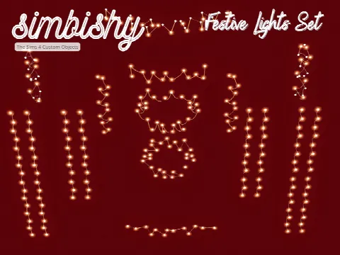 Festive Lights Set by simbishy, Sims 4 lighting CC – image 2