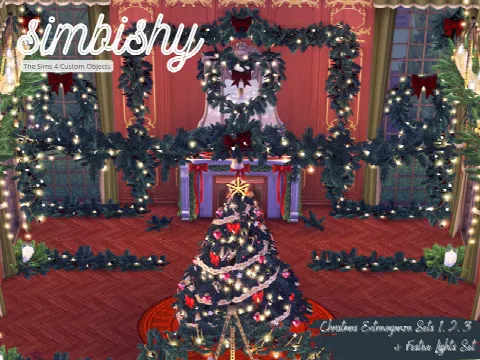 Festive Lights Set by simbishy, Sims 4 lighting CC – image 3