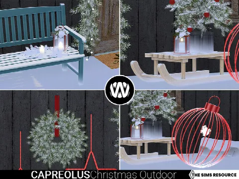 Capreolus Christmas Outdoor Decorations by wondymoon, Sims 4 decor CC – image 6