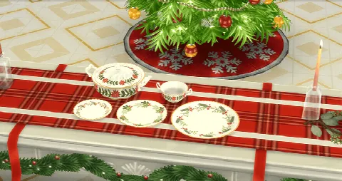 Christmas Tableware by Orangalia_73, Sims 4 dining room CC – image 3