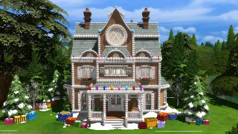 Gingerbread House by PlumbobKingdom, Sims 4 residential lots CC – image 2