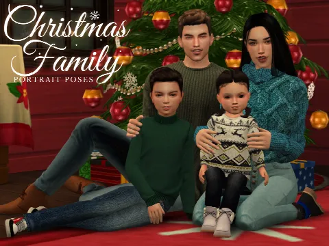 Christmas Family Portrait Poses by Lutessasims, Sims 4 Pose mod – image 2