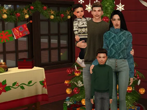 Christmas Family Portrait Poses by Lutessasims, Sims 4 Pose mod – image 3