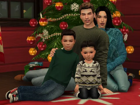 Christmas Family Portrait Poses by Lutessasims, Sims 4 Pose mod – image 4
