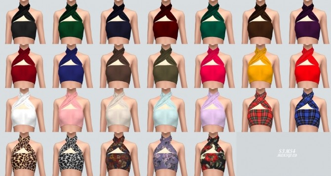 X Crop Top - Sims 4 Female Clothes