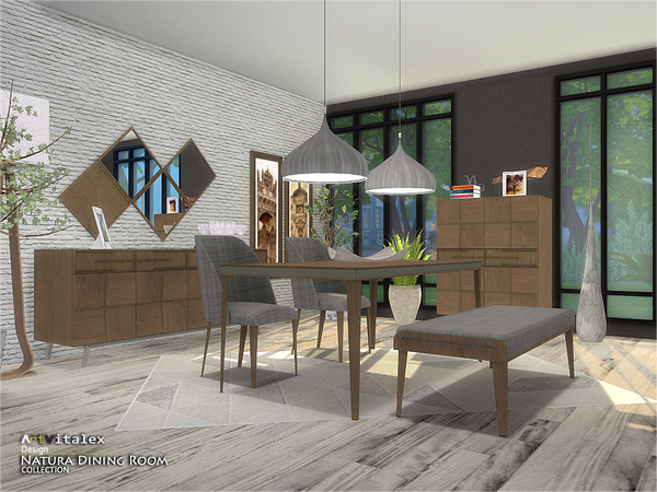 Natura Dining Room By ArtVitalex - Sims 4 Dining Room